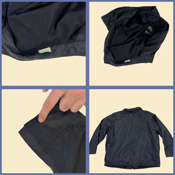 90s/Y2K black windbreaker by Lauren Ralph Lauren, size 2X zip up windbreaker - Picture 2 of 10